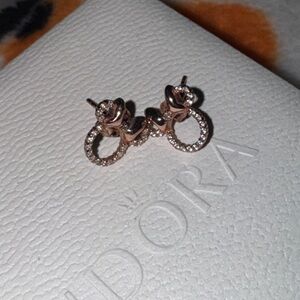 Minnie Mouse Rose Gold Earrings